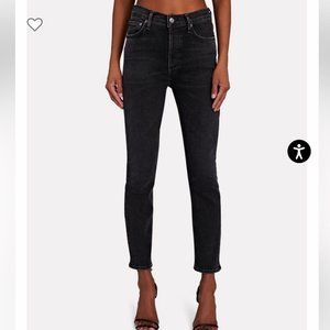 Express Edition Luxury Capsule Black Wash Denim High Rise Straight Leg 0